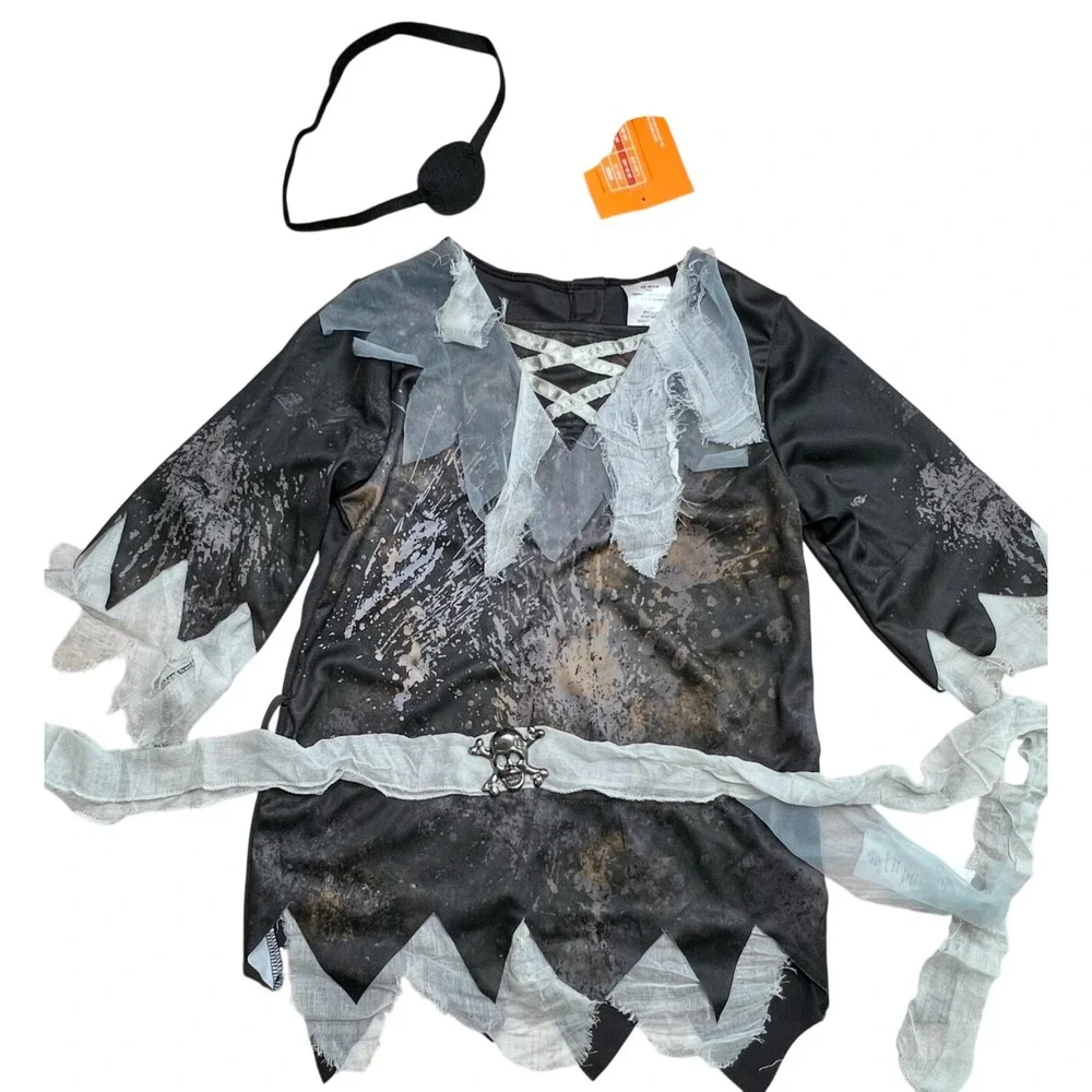 New Hyde & Eek Pirate Eye Patch Scarf‎ Belt Outfit Halloween Costume Boys Medium